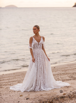 Whimsical A line wedding dress