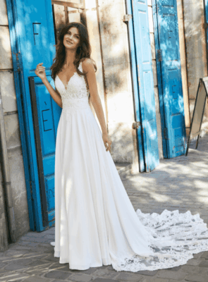 Boho A line wedding dress